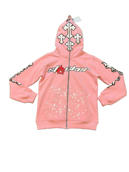 'Sweet Aggression' Full-Zip Hoodie (Pink)
