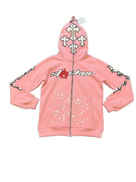 'Sweet Aggression' Full-Zip Hoodie (Pink)