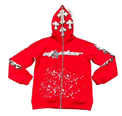 'Stacker Mentality' Full-Zip Hoodie (Red)