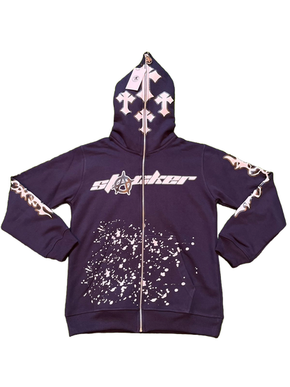 'Midnight Stacker' Full-Zip Hoodie (Navy)