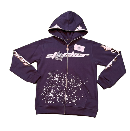 'Midnight Stacker' Full-Zip Hoodie (Navy)