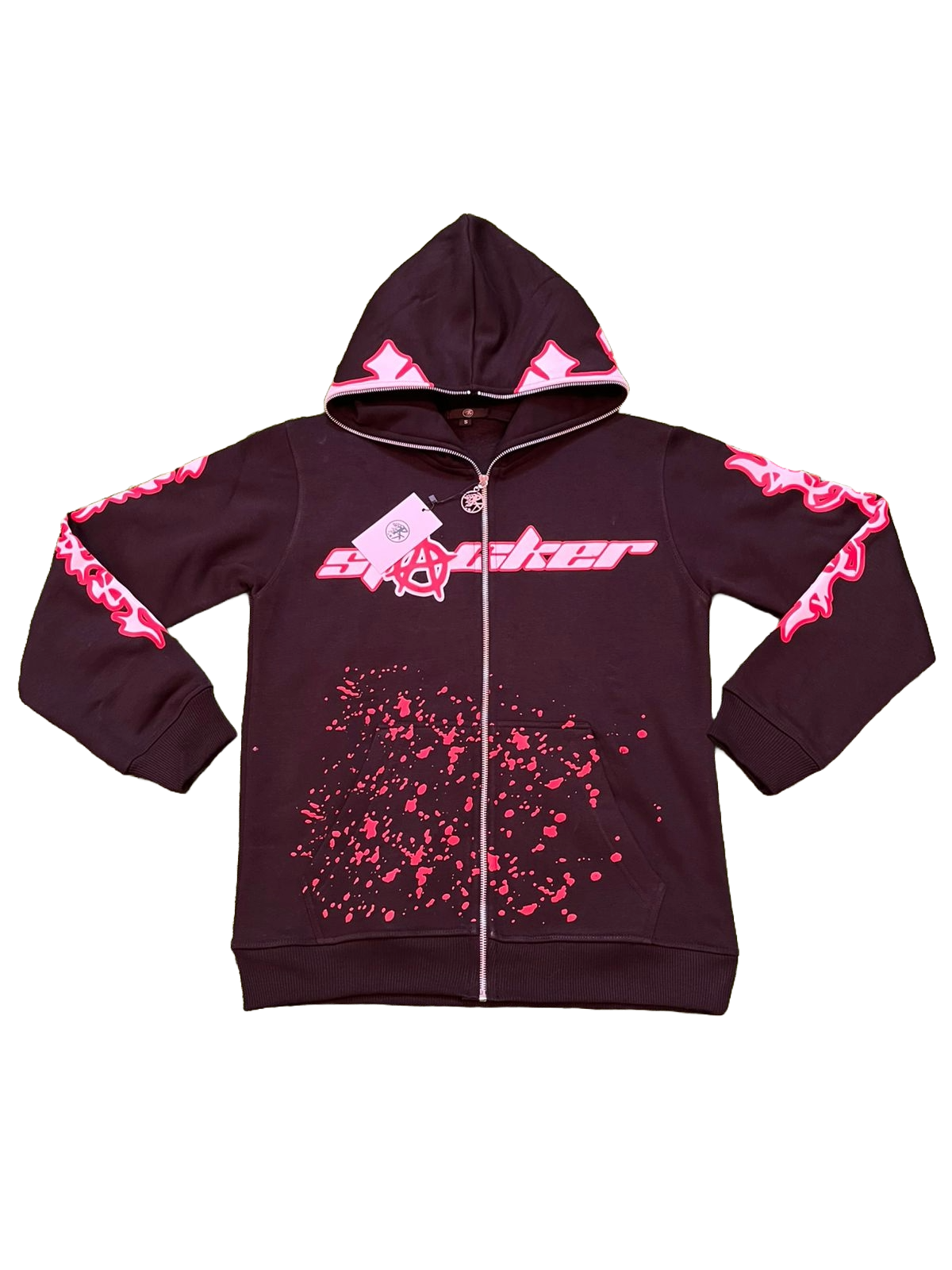 'Shadow Stacker' Full-Zip Hoodie (Black & Red)