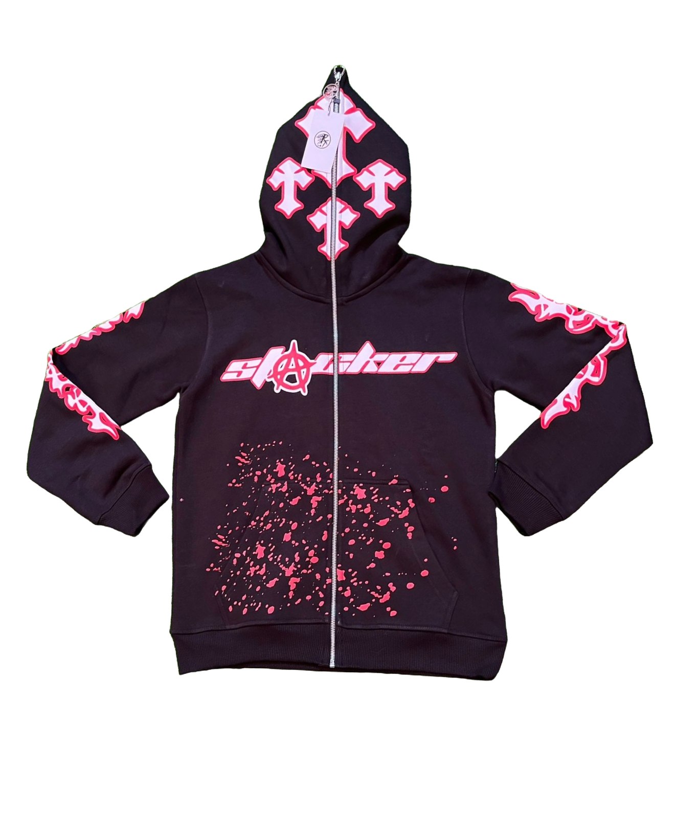 'Shadow Stacker' Full-Zip Hoodie (Black & Red)